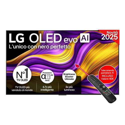 LG OLED evo AI OLED55G54LW TV Serie G5 55'' 4K, α11 Gen2, Brightness Booster Ultimate, 60W, 4 HDMI 165Hz, Smart TV 2025. D