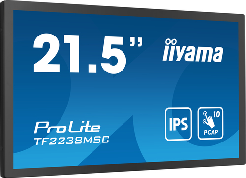 iiyama TF2238MSC-B1. Bildschirmdiagonale: 53,3 cm (21""), Display-Auflösung: 1920 x 1080 Pixel, HD-Typ: Full HD, Bildschir