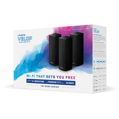 Linksys Velop Wi-Fi 5 IEEE 802.11ac Ethernet Wireless Router - 2.40 GHz ISM Band - 5 GHz UNII Band - 6 x Antenna(6 x Inter