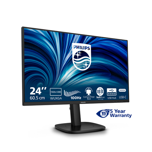Philips 24B2N3200D 24" Aula WUXGA Monitor LED - 16:10 - Preto - 61 cm (24") Viewable - Tecnologia IPS (In-plane switching)