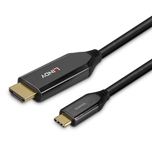 Lindy 1m USB Type C to HDMI 8K60 Adapter Cable. Cable length: 1 m, Connector 1: USB Type-C, Connector 2: HDMI Type A (Stan