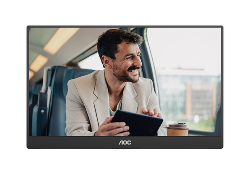 Monitor LED AOC 16T20E2 406,4 mm (16") Classe Full HD - 16:9 - Nero - 39,6 cm (15,6") Viewable - Tecnologia In-plane Switc