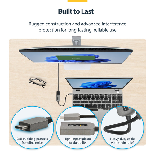 StarTech.com USB-C to HDMI Adapter, 4K 60Hz Video, HDR10, USB-C to HDMI Monitor Dongle, USB4 / Thunderbolt Compatible - Co