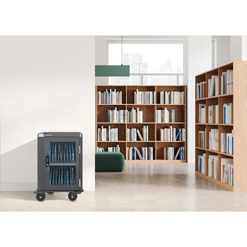 Manhattan iPad to 13", MacBook Air to 13" & Chromebook 14" 20-bay Charging Trolley/Cart via USB-C (30W), Also other tablet