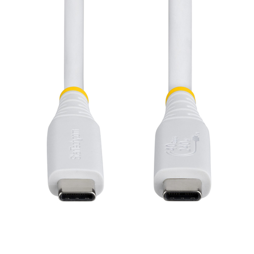 CABLE USB4 1M USB-C - 40GBPS CERTIFICADO USB-IF - BLANCO
