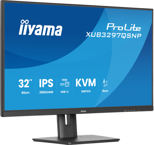 iiyama ProLite XUB3297QSNP-B1 32 Zoll Klasse WQHD LED-Monitor - 16:9 Format - Mattschwarz - 80 cm (31,5 Zoll) Viewable - I