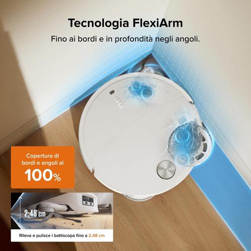 Robot Vacuum Cleaner Roborock Qrevo Edge - Bianco - Pennello - Tappeto, Pavimento - Pet Hair Cleaning