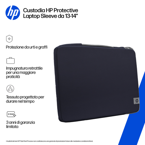 Borsa rigida per il trasporto HP (Sleeve) per 33 cm (13") a 35,6 cm (14") Computer portatile - Blu - Resistente ai colpi -