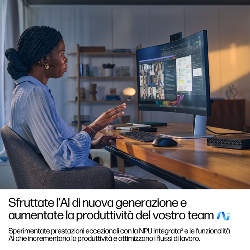 HP EliteDesk 8 Mini G1a Desktop Next Gen AI PC Wolf Pro Security Edition. Modello del processore: 350. Memoria Interna: 16