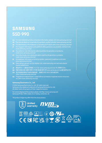 SSD Samsung 990 - M.2 2280 Interne - 1 To - PCI Express NVMe (PCI Express NVMe 4.0 x4) - Noir - Ordinateur de bureau, Note