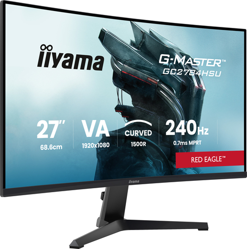 Moniteur de jeu LCD iiyama G-MASTER Red Eagle GC2784HSU-B1 27" Classe Full HD Écran incurvé - 16:9 - Noir - 68,6 cm (27") 