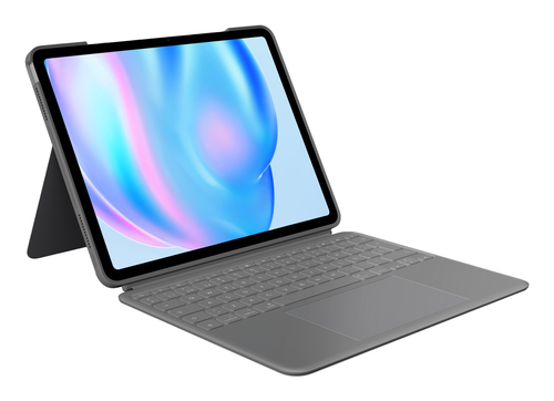 Logitech Combo Touch Keyboard/Cover Case for 33 cm (13") Apple iPad Pro 11 (2024) Tablet - Oxford Gray - Scuff Resistant, 