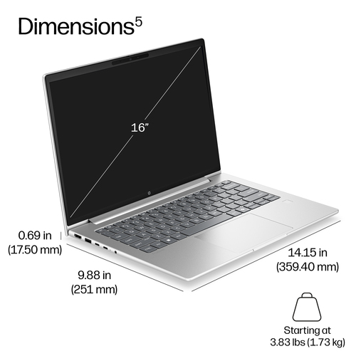 HP ProBook 4 G2i 40.6 cm (16") Copilot+ PC Notebook - WUXGA - Intel Core Ultra 5 Series 3 322 - 16 GB - 512 GB SSD - Pike 