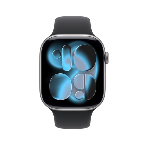 Apple Watch Series 11 GPS 46mm Space Grey Aluminium Case with Black Sport Band - M/L. Display technology: OLED, Display re