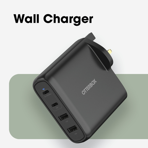 OtterBox 100 W Adaptador de CA - Adaptador universal - 2 USB Type-C - para Smartphone, PC Tablet, Notebook - Reino Unido -