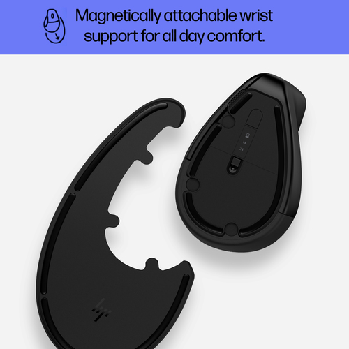 HP Maus - Bluetooth - Schwarz - Kabellos - 2,40 GHz - 1200 dpi Auflösung - Scroll-Rad - Rechtshändig