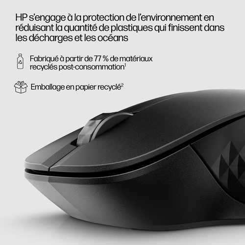 HP 430 Multi-Device Wireless Mouse. Form factor: Ambidextrous. Movement detection technology: Optical, Device interface: R