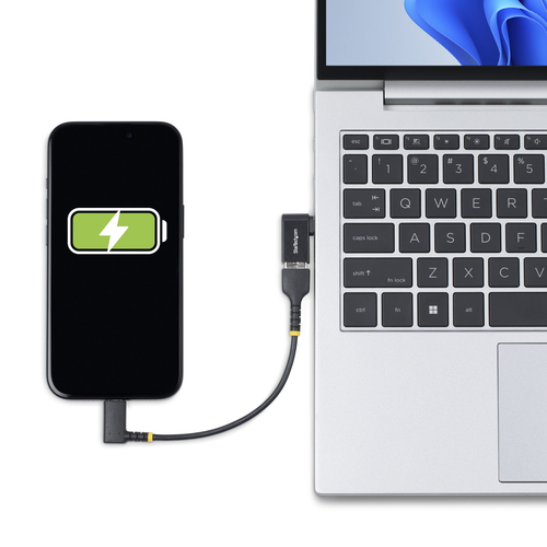 StarTech.com Rechtwinkliger USB-C auf USB-A Adapter, USB 3.0 5Gbps, kompakter USB-C Stecker auf USB-A Buchse, Metallgehäus