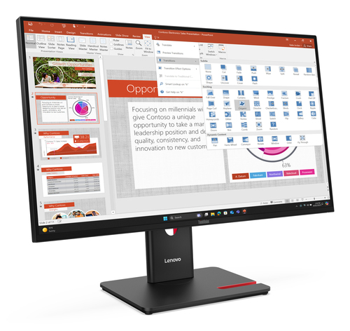 Lenovo ThinkVision T27-40 27" Class Full HD LED Monitor - 16:9 - Eclipse Black - 68.6 cm (27") Viewable - In-plane Switchi