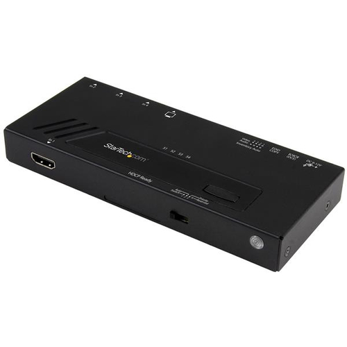 StarTech.com 4-Port HDMI Automatic Video Switch - 4K 2x1 HDMI Switch with Fast Switching, Auto-Sensing and Serial Control 