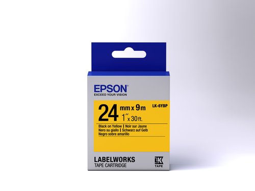 Epson LabelWorks LK-6YBP Label Tape - 24 mm Width - Thermal Transfer - Pastel Yellow