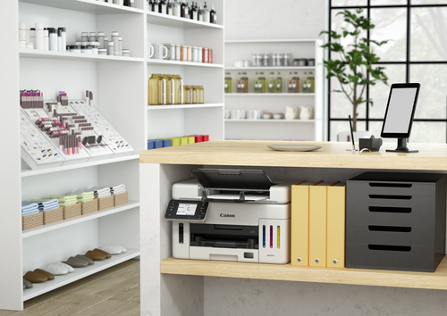 Canon MAXIFY GX6550. Print technology: Inkjet, Printing: Colour printing, Maximum resolution: 600 x 1200 DPI. Copying: Col