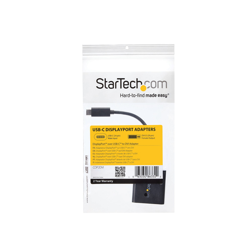 StarTech.com USB C to DVI Adapter - Thunderbolt 3 Compatible - 1920x1200 - USB-C to DVI Adapter - DVI-D Converter - Connec