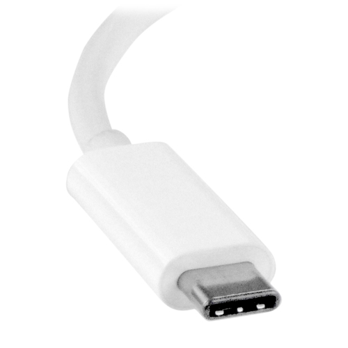StarTech.com USB C to DVI Adapter - White - Thunderbolt 3 Compatible - 1920x1200 - USB-C to DVI Adapter - DVI-D Converter 
