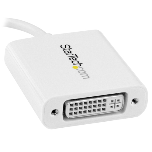 StarTech.com USB C to DVI Adapter - White - Thunderbolt 3 Compatible - 1920x1200 - USB-C to DVI Adapter - DVI-D Converter 