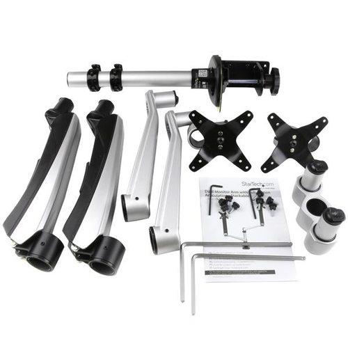 StarTech.com ARMDUAL30. Montage: Klemme, Höchstgewichtskapazität: 18 kg, Maximale Bildschirmgröße: 76,2 cm (30"), Minimale
