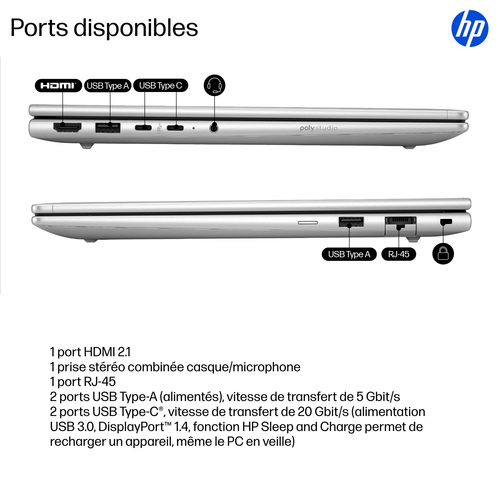 HP ProBook 4 G1i 35,6 cm (14 Zoll) Notebook - WUXGA - Intel Core Ultra 7 255U - 16 GB - 512 GB SSD - Silber - Intel Chip -