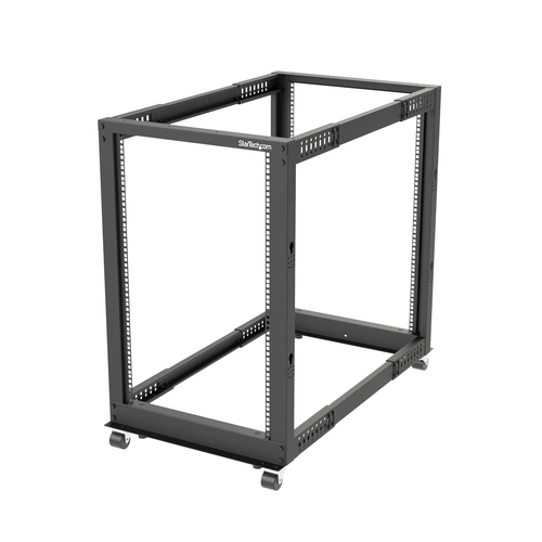 StarTech.com 18U 19" Open Frame Server Rack - 4 Post, Adjustable Depth 22 to 40" - Mobile Network Equipment Rack - HP ProL