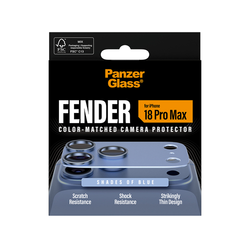 PanzerGlass Fender Camera Lens Protector - Shades of Blue - Glass, Aluminium
