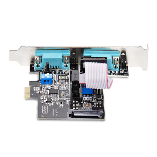 StarTech.com 2-Port Serielle PCIe Karte, PCI Express zu RS232/RS422/RS485 DB9 Serielle Karte, 16C1050 UART, ESD Schutz, Wi