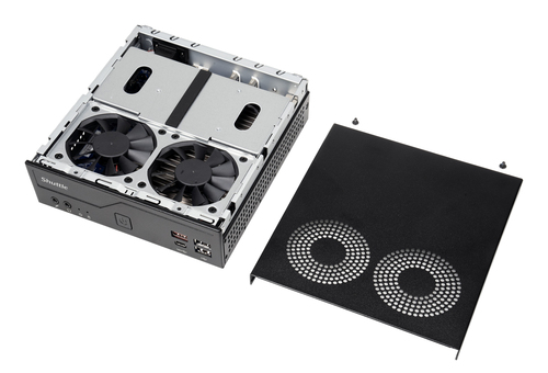 Shuttle Slim PC DH810S, S1851, 2x DP, 1x HDMI, 1x 2.5", 1x M.2, 1x LAN (Intel 1G), 8x USB, 1x COM, 24/7 Dauerbetrieb, inkl