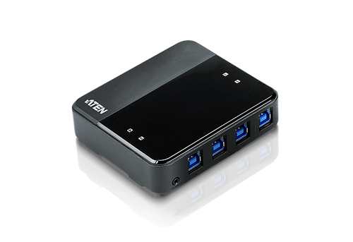 ATEN Switch de periféricos USB 3.2 Gen1 de 4 x 4 puertos. Tasa de transferencia (máx): 5 Gbit/s, Conector eléctrico: Micro