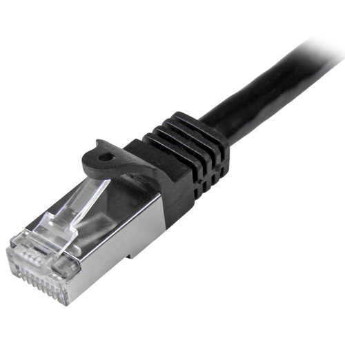 StarTech.com 0.5m Cat6 Patch Cable - Shielded (SFTP) Snagless Gigabit Network Patch Cable - Black Cat 6 Ethernet Patch Lea