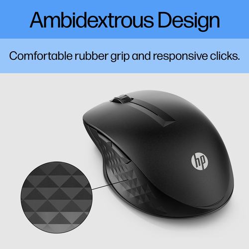 HP 430 Multi-Device Wireless Mouse. Form factor: Ambidextrous. Movement detection technology: Optical, Device interface: R