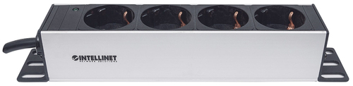 Intellinet 714020 PDU - Basic - CEE 7/4 (Schuko) - 4 x IEC 60884 - 15 A - 230 V AC Input - 1U - Rack-mountable
