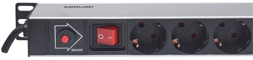 Intellinet 714044 PDU - Basic - 12 x IEC 60884 - 16 A - 230 V AC Input - Overload Protection - Vertical - Rack-mountable