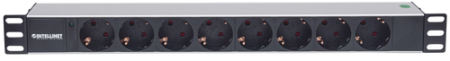Intellinet 19" 1U Rackmount 8-Output Power Distribution Unit (PDU) EU CEE 7/3 Outlets, With LED Indicator Only, No Surge P