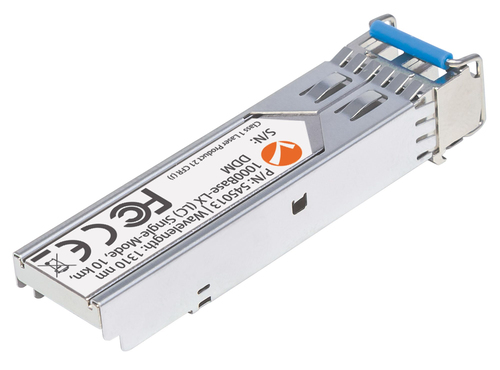 Intellinet Transceiver Module Optical, Gigabit Fiber SFP, 1000Base-Lx (LC) Single-Mode Port, 10km, Wavelength 1310nm, MSA 