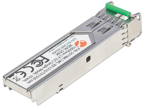 Intellinet Transceiver Module Optical, Gigabit Fiber WDM Bi-Directional SFP, 1000Base-Lx (LC) Single-Mode Port, 10km, Wave