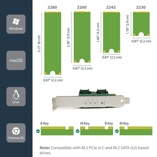 StarTech.com M.2 to PCI Express Adapter - TAA Compliant