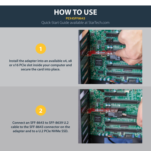 StarTech.com U.2 to PCI Express Adapter - TAA Compliant