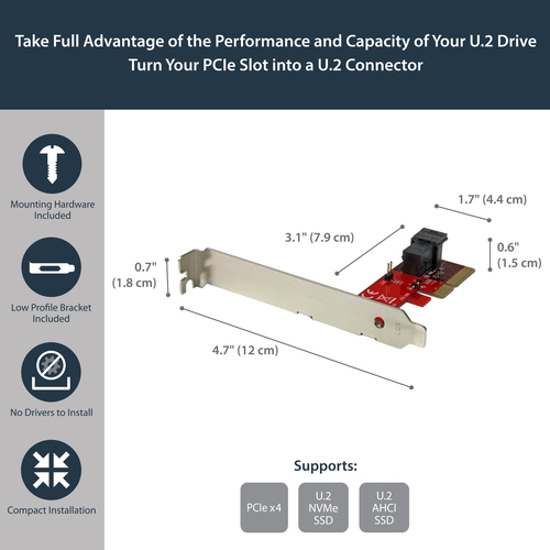 StarTech.com U.2 to PCI Express Adapter - TAA Compliant
