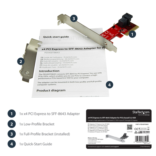 StarTech.com U.2 to PCI Express Adapter - TAA Compliant