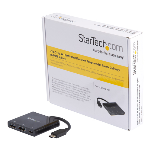 StarTech.com USB-C to HDMI Adapter - 4K 30Hz - Thunderbolt 3 Compatible - with Power Delivery (USB PD) - USB C Adapter Con