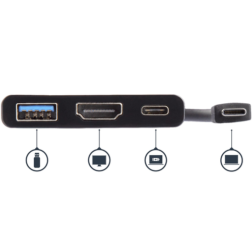 StarTech.com USB-C to HDMI Adapter - 4K 30Hz - Thunderbolt 3 Compatible - with Power Delivery (USB PD) - USB C Adapter Con