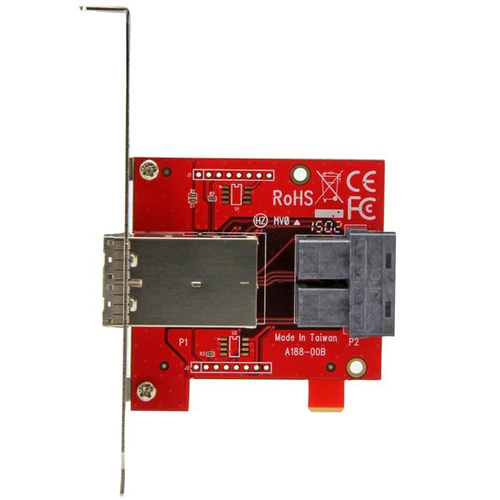 StarTech.com SFF86448PLT2. Hostschnittstelle: Mini SAS, Ausgangsschnittstelle: Mini-SAS HD. Produktfarbe: Rot, Zertifizier